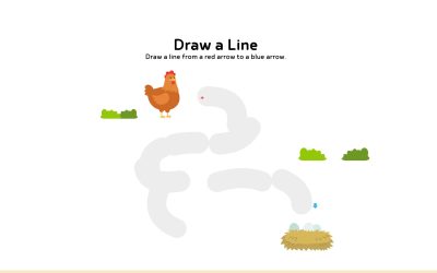 Draw a Line Worksheet in Cute Illustrative Style (1280 x 768 px)