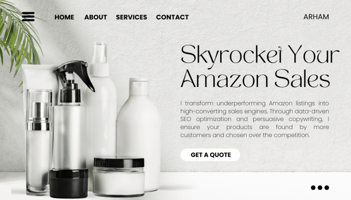 Grey Minimalist Skincare Landing Page Desktop Prototype