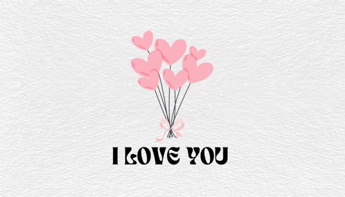 Grey Pink Minimalist I Love You Romantic Card (1280 x 768 px)