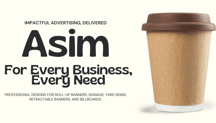 Ivory and Brown Clean Bold Business Signage Banner