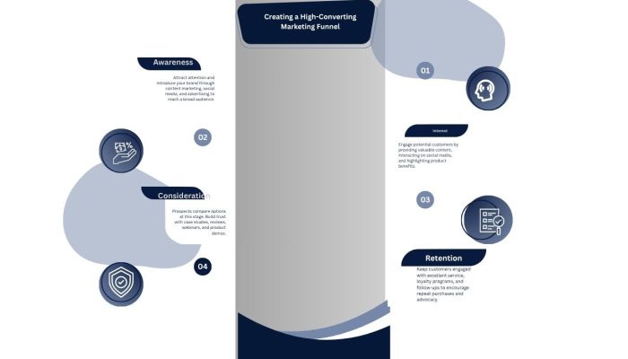 Midnight Blue Dynamic Frames Marketing Funnel Infographic (1280 x 768 px)