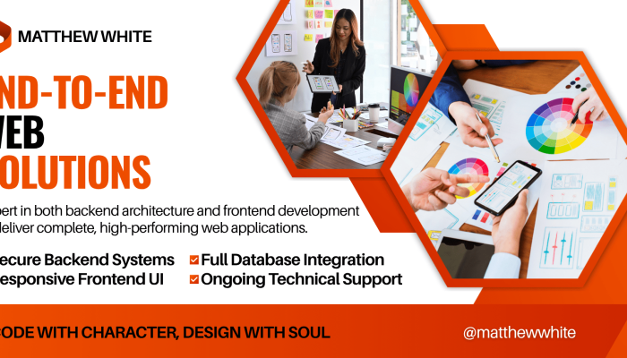 Orange Modern Website Development Services Banner Landscape