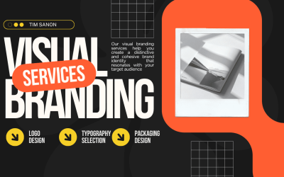 Orange White and Black Dynamic Visual Branding Facebook Ad (1280 x 780 px)
