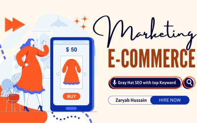 Orange and Blue Minimalist Illustrated E-Commerce Tips YouTube Thumbnail