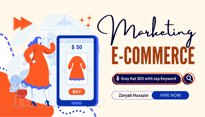 Orange and Blue Minimalist Illustrated E-Commerce Tips YouTube Thumbnail