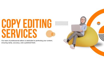 Orange and White Modern Copy Editing Services Email Header (1280 x 768 px)
