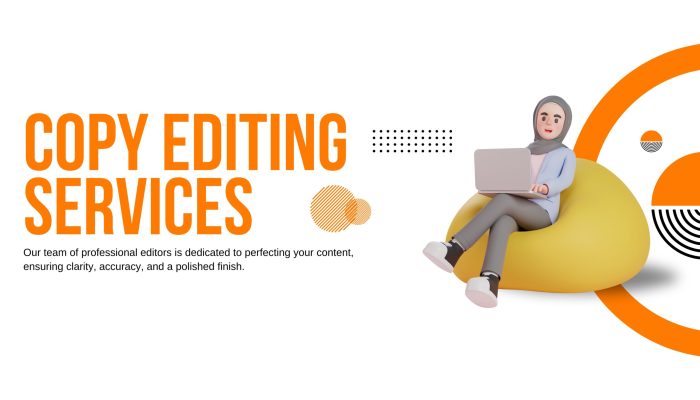Orange and White Modern Copy Editing Services Email Header (1280 x 768 px)