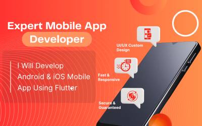 Orange and White Modern Mobile App Development Service Instagram Post (1280 x 780 px)