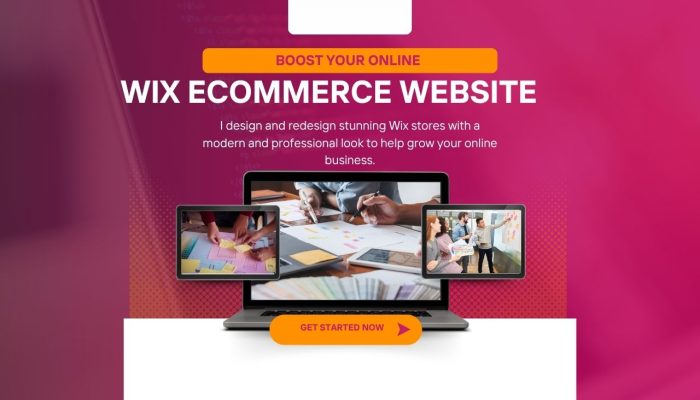 Pink And Orange Modern Web Development Service Instagram Post (1280 x 768 px)