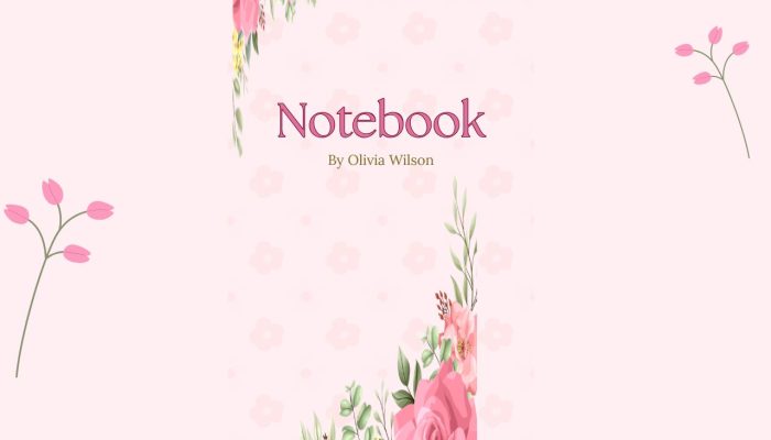 Pink Floral Watercolor Notebook Wattpad Book Cover (1280 x 768 px)
