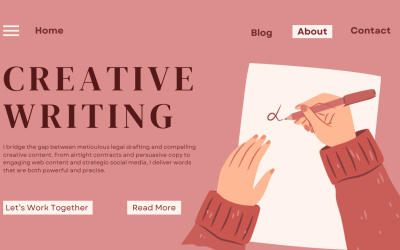 Pink Simple Illustrated Creative Writing Blog Banner