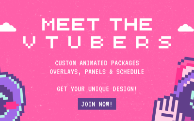 Pink White and Purple 8-Bit Meet The Streamers Banner