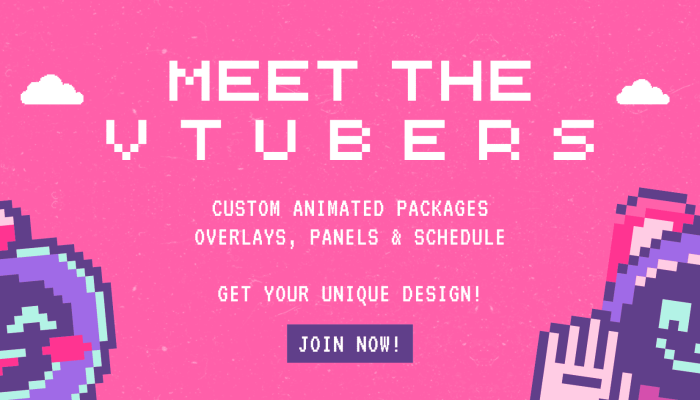 Pink White and Purple 8-Bit Meet The Streamers Banner
