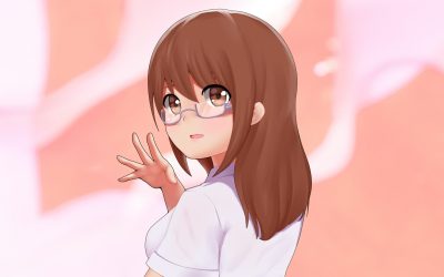 Pink and Orange Playful Anime Girl Avatar (1280 x 768 px)