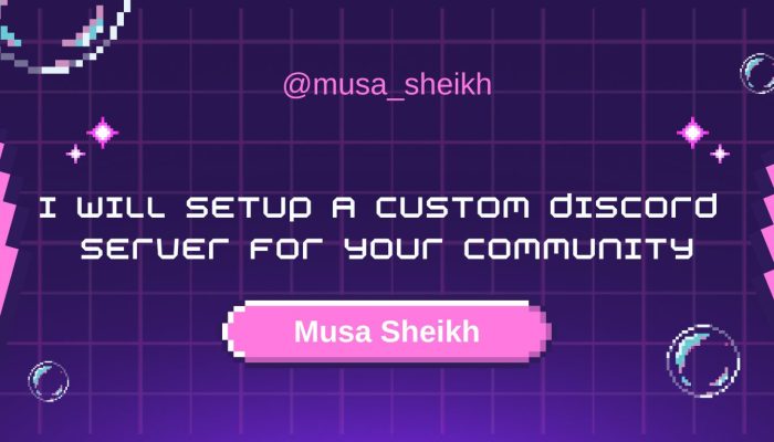 Purple And Pink Creative Pixelated Game Start Discord Profile Banner (1920 x 768 px)