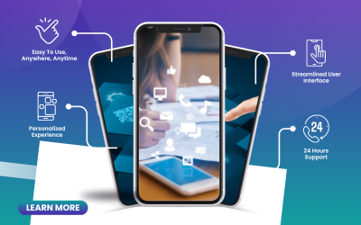 Purple And White Modern Mobile App Promotion Instagram Post (1280 x 780 px)