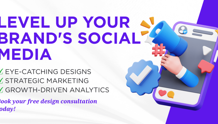 Purple Blue and White Playful Social Media Presence Banner Landscape