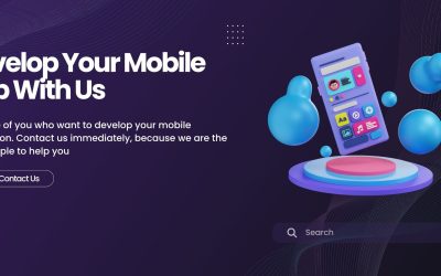 Purple Minimalist Develop Your Mobile App With Us Medium Banner