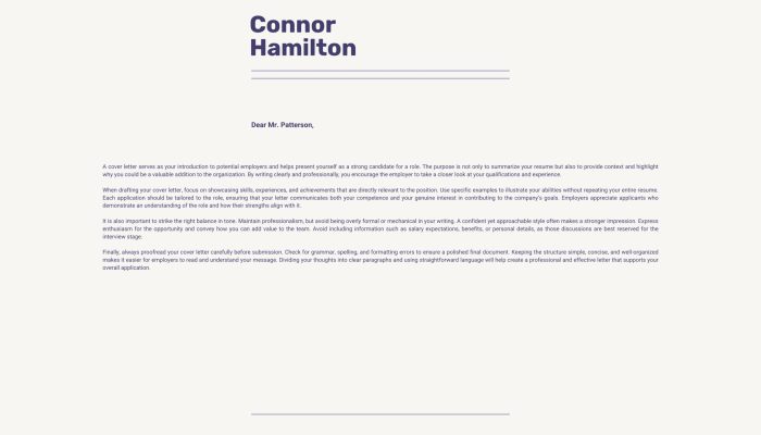 Purple Neutral Simple Cover Letter Stationery (1280 x 768 px)