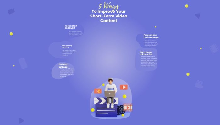 Purple Simple Illustration 5 Ways To Improve Your Short-Form Video Content Infographic (1280 x 768 px)