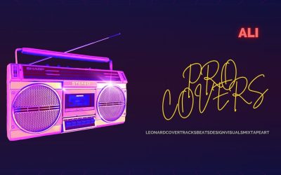 Purple Yellow Retro 80's Pop Album Cover