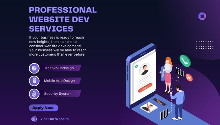 Purple and Blue Illustrative Gradient Website Development Service Instagram Post (1280 x 768 px)