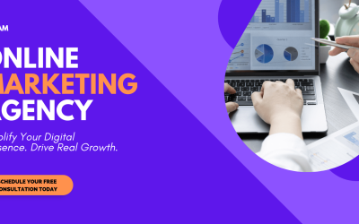 Purple and Blue Modern Minimalist Online Marketing Agency Banner