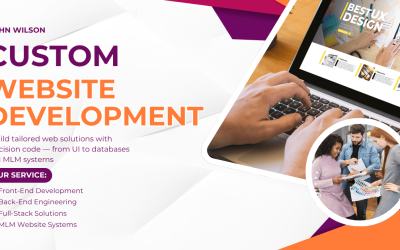 Purple and Orange Modern Website Creation Service Facebook Ad