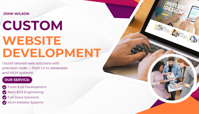Purple and Orange Modern Website Creation Service Facebook Ad