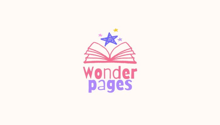 Purple and Pink Illustrative Children's Book Store Logo (1280 x 768 px)