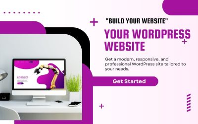 Purple and White Simple Build Your Website Facebook Cover (1280 x 768 px)