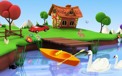 Rainbow Modern Cartoon Dekstop Wallpaper