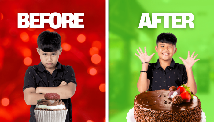 Red & Green Vibrant Before & After Youtube Thumbnail