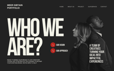 Red and Black Modern About Us Website Desktop Prototype