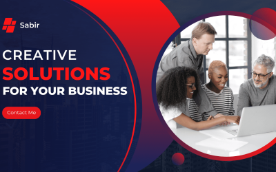 Red and Blue Modern Creative Agency Facebook Cover