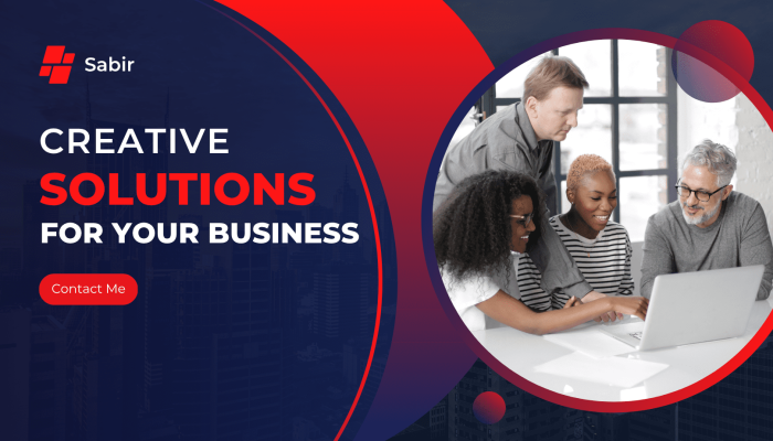 Red and Blue Modern Creative Agency Facebook Cover