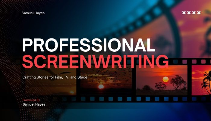 Red and Blue Modern Film Production Presentation