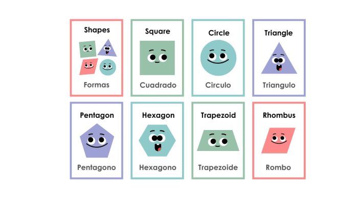 Shapes Flashcards English Spanish (1280 x 768 px)