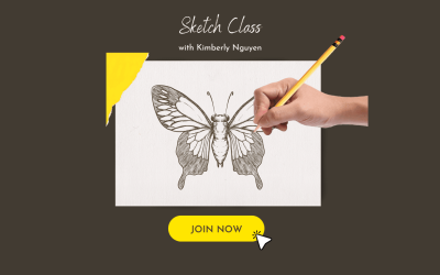 Sketch Art Class Instagram Post - Drawing course Join Now (1280 x 768 px)