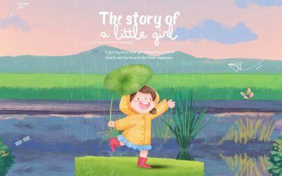 Watercolor cute Illustrative The Story of a Little Girl EBook Cover (1280 x 768 px)