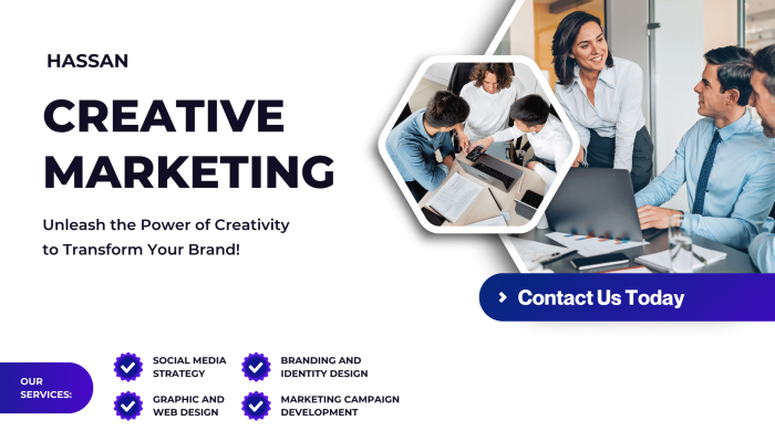 White Blue Modern Creative Marketing Agency Outdoor Banner