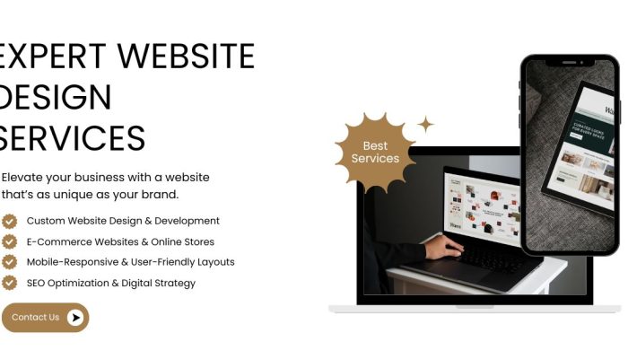 White Gold Modern Expert Website Design Service Facebook Ad