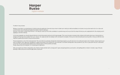 White Modern Digital Marketer Cover Letter Template (1280 x 768 px)