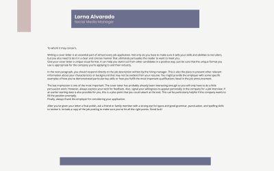 White Modern Sosial Media Manager Cover Letter Template (1280 x 768 px)