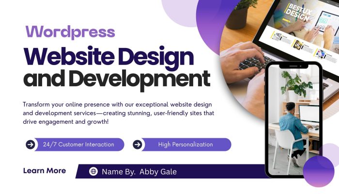 White Purple Modern Website Design And Development Outdoor Banner
