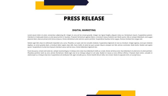White Yellow Blue Modern Digital Marketing Press Release Document (1280 x 768 px)
