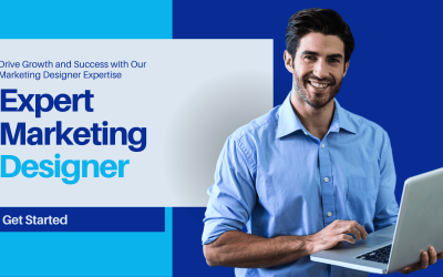 White and Blue Modern Professional Digital Marketing Service Banner