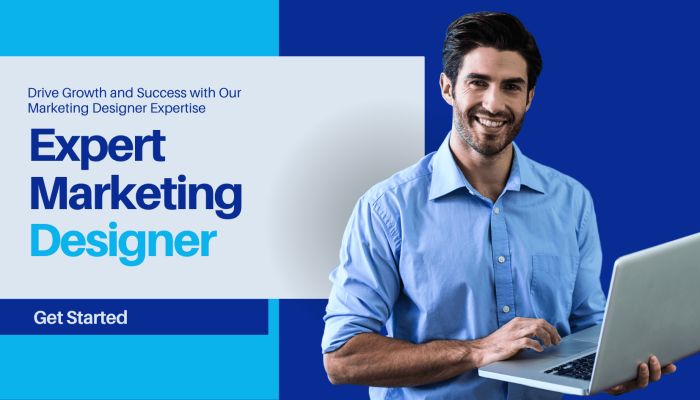 White and Blue Modern Professional Digital Marketing Service Banner