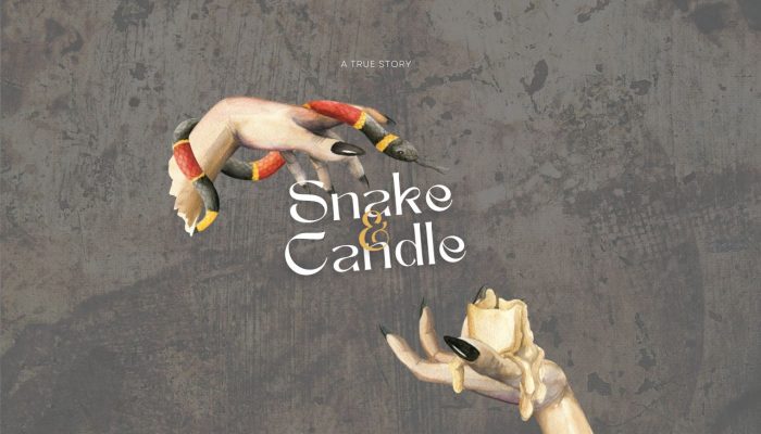 White and Gray Watercolor Snake & Candle Novel Book Cover (1280 x 768 px)