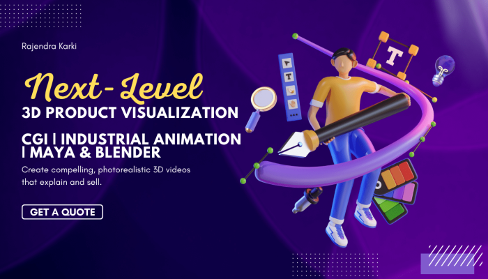 White and Purple Modern 3D Business Banner